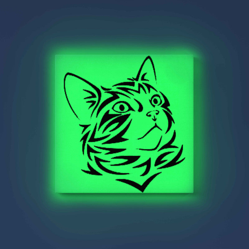 Cat Face Canvas DIY Painting – Glow in the Dark Kit for Adults & Kids | Eazy Arts DIY Art Set with Brushes - GID-ANM-012