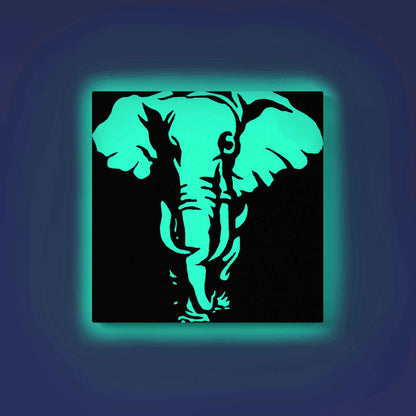 Walking Elephant Canvas DIY Painting – Glow in the Dark Kit for Adults & Kids | Eazy Arts DIY Art Set with Brushes - GID-ANM-016