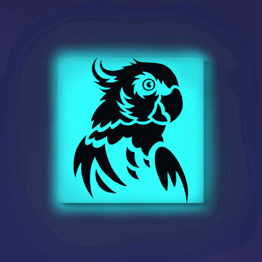 Parrot Canvas DIY Painting – Glow in the Dark Kit for Adults & Kids | Eazy Arts DIY Art Set with Brushes - GID-ANM-017