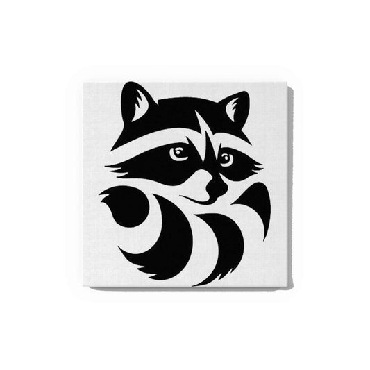 Raccoon Canvas DIY Painting – Glow in the Dark Kit for Adults & Kids | Eazy Arts DIY Art Set with Brushes - 25 X 25 CM / Blue / Without Frames - GID-ANM-018-1