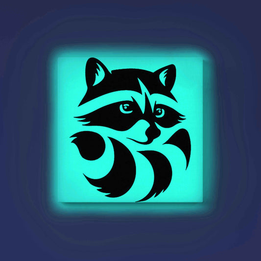 Raccoon Canvas DIY Painting – Glow in the Dark Kit for Adults & Kids | Eazy Arts DIY Art Set with Brushes - GID-ANM-018