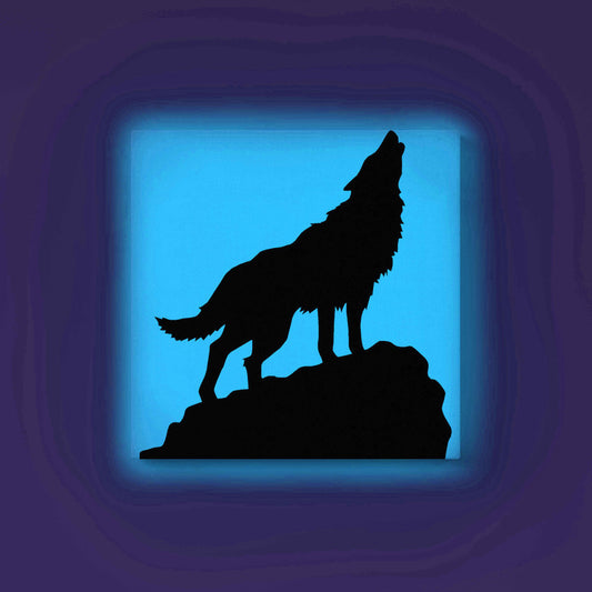 Howling Wolf Canvas DIY Painting – Glow in the Dark Kit for Adults & Kids | Eazy Arts DIY Art Set with Brushes - GID-ANM-019