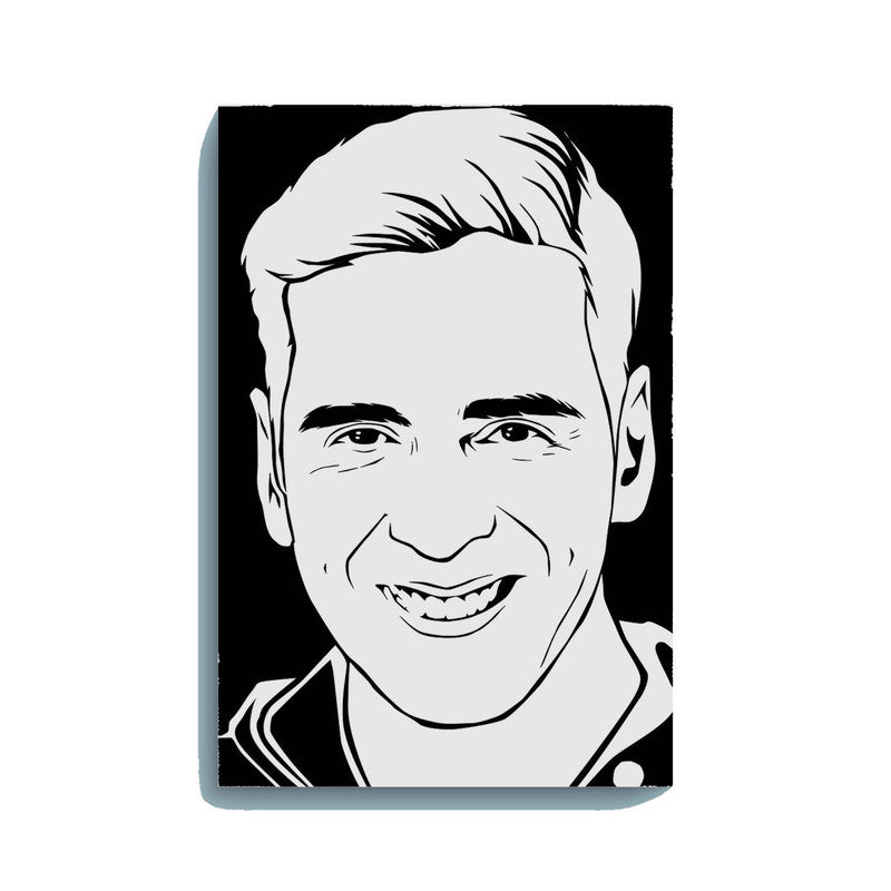 Akshay Kumar Canvas DIY Painting – Glow in the Dark Kit for Bollywood Fans | Eazy Arts DIY Art Set with Brushes, Glow Paint & Black Paint (Blue/Cyan/Green Glow Options) - GID-FAN-001