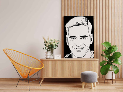 Akshay Kumar Canvas DIY Painting – Glow in the Dark Kit for Bollywood Fans | Eazy Arts DIY Art Set with Brushes, Glow Paint & Black Paint (Blue/Cyan/Green Glow Options) - GID-FAN-001
