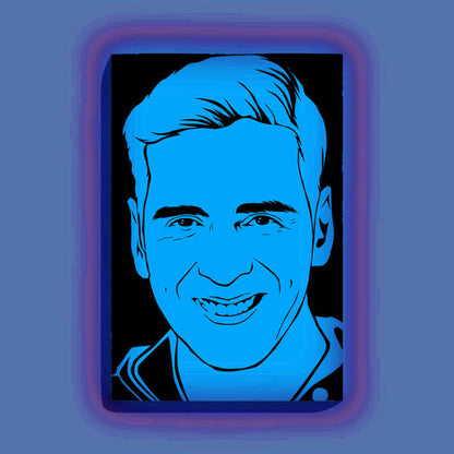 Akshay Kumar Canvas DIY Painting – Glow in the Dark Kit for Bollywood Fans | Eazy Arts DIY Art Set with Brushes, Glow Paint & Black Paint (Blue/Cyan/Green Glow Options) - 25 X 38 CM / Blue / Without Frames - GID-FAN-001-1