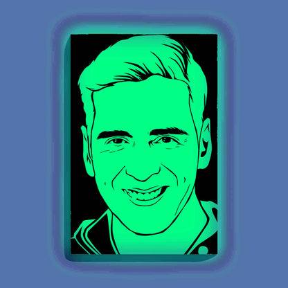 Akshay Kumar Canvas DIY Painting – Glow in the Dark Kit for Bollywood Fans | Eazy Arts DIY Art Set with Brushes, Glow Paint & Black Paint (Blue/Cyan/Green Glow Options) - 28 X 42 CM / Cyan / Without Frames - GID-FAN-001-11