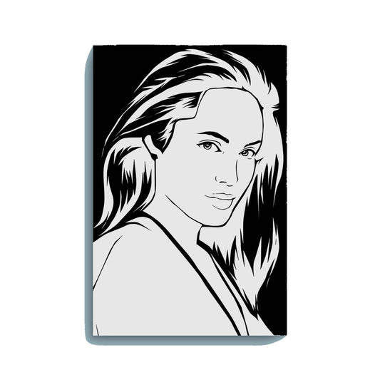 Angelina Jolie Canvas DIY Painting – Glow in the Dark Kit for Fans & Hobby Artists | Eazy Arts DIY Art Set with Brushes, Glow Paint & Black Paint (Blue/Cyan/Green Glow Options) - GID-FAN-002