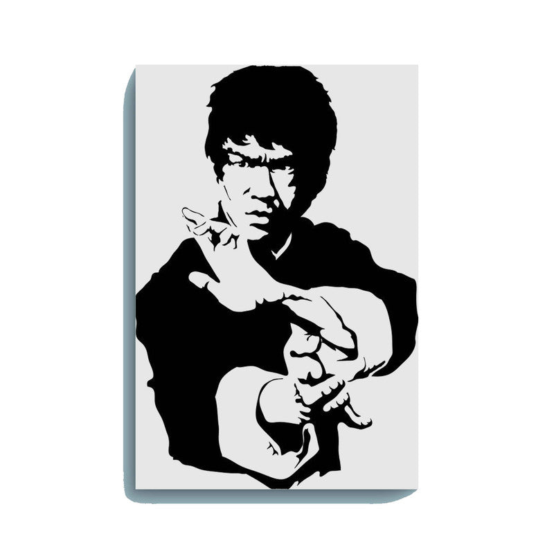 Bruce Lee Canvas DIY Painting – Glow in the Dark Kit for Martial Arts Fans | Eazy Arts DIY Art Set with Brushes, Glow Paint & Black Paint (Blue/Cyan/Green Glow Options) - GID-FAN-003