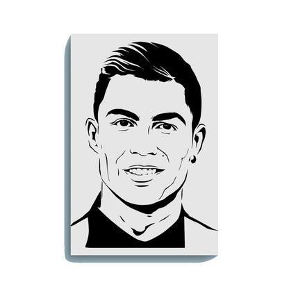 Cristiano Ronaldo Canvas DIY Painting – Glow in the Dark Kit for Football Fans | Eazy Arts DIY Art Set with Brushes, Glow Paint & Black Paint (Blue/Cyan/Green Glow Options) - GID-FAN-005