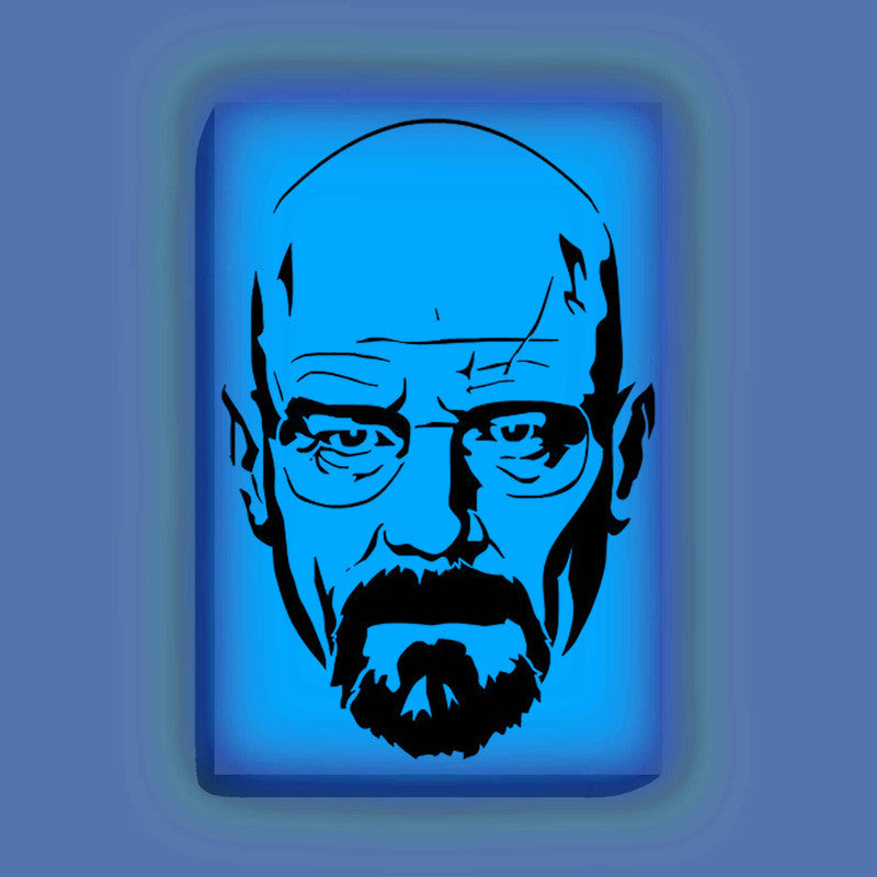 Heisenberg Canvas DIY Painting – Glow in the Dark Kit for Breaking Bad Fans | Eazy Arts DIY Art Set with Brushes, Glow Paint & Black Paint (Blue/Cyan/Green Glow Options) - 25 X 38 CM / Blue / Without Frames - GID-FAN-006-1