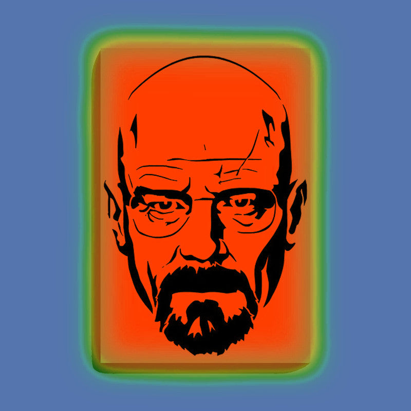 Heisenberg Canvas DIY Painting – Glow in the Dark Kit for Breaking Bad Fans | Eazy Arts DIY Art Set with Brushes, Glow Paint & Black Paint (Blue/Cyan/Green Glow Options) - 28 X 42 CM / Orange / Without Frames - GID-FAN-006-15