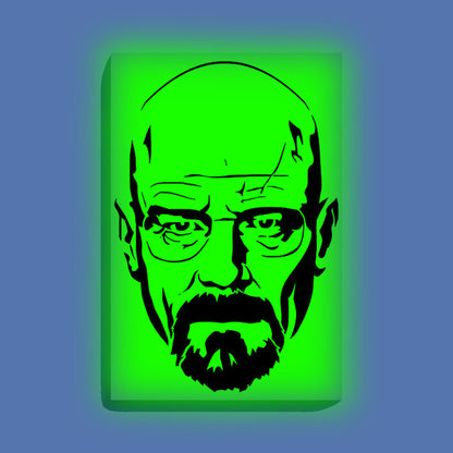 Heisenberg Canvas DIY Painting – Glow in the Dark Kit for Breaking Bad Fans | Eazy Arts DIY Art Set with Brushes, Glow Paint & Black Paint (Blue/Cyan/Green Glow Options) - 28 X 42 CM / Green / Without Frames - GID-FAN-006-13