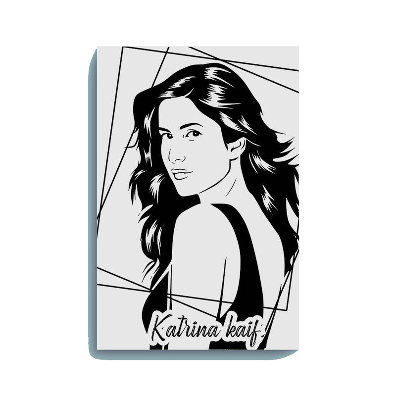 Katrina Kaif Canvas DIY Painting – Glow in the Dark Kit for Bollywood Fans | Eazy Arts DIY Art Set with Brushes, Glow Paint & Black Paint (Blue/Cyan/Green Glow Options) - GID-FAN-007