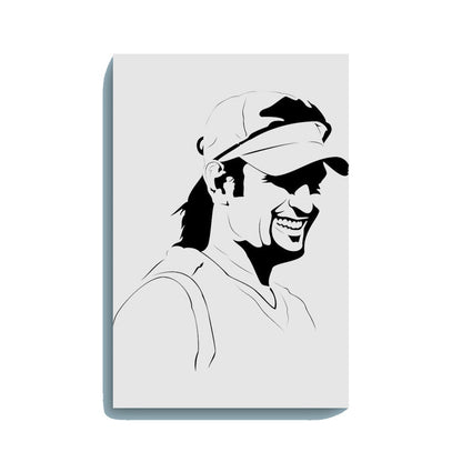 MS Dhoni Canvas DIY Painting – Glow in the Dark Kit for Cricket Fans | Eazy Arts DIY Art Set with Brushes, Glow Paint & Black Paint (Blue/Cyan/Green Glow Options) - GID-FAN-008