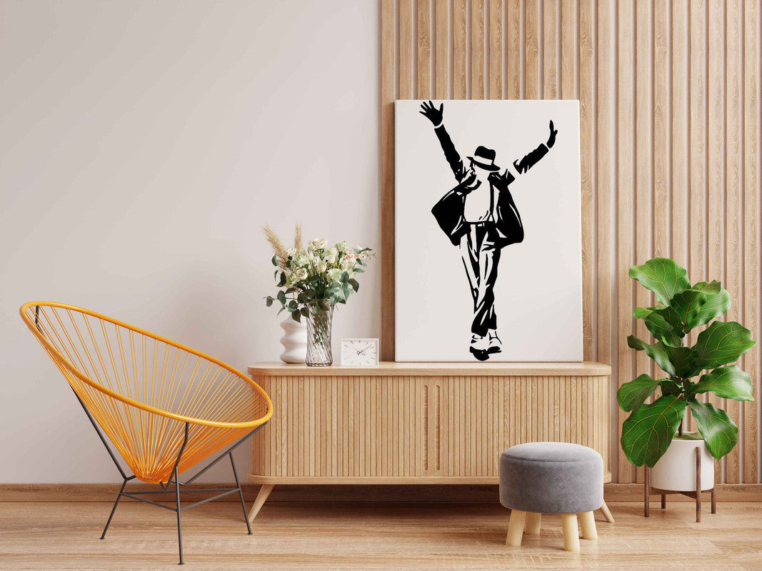 Michael Jackson Dancing Canvas DIY Painting – Glow in the Dark Kit for Music Fans | Eazy Arts DIY Art Set with Brushes, Glow Paint & Black Paint (Blue/Cyan/Green Glow Options) - GID-FAN-012