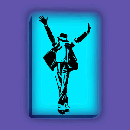 Michael Jackson Dancing Canvas DIY Painting – Glow in the Dark Kit for Music Fans | Eazy Arts DIY Art Set with Brushes, Glow Paint & Black Paint (Blue/Cyan/Green Glow Options) - 25 X 38 CM / Blue / Without Frames - GID-FAN-012-1