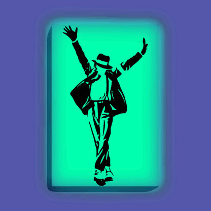 Michael Jackson Dancing Canvas DIY Painting – Glow in the Dark Kit for Music Fans | Eazy Arts DIY Art Set with Brushes, Glow Paint & Black Paint (Blue/Cyan/Green Glow Options) - 28 X 42 CM / Cyan / Without Frames - GID-FAN-012-11
