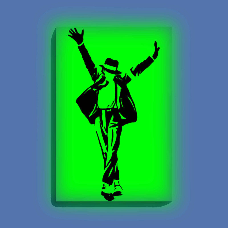 Michael Jackson Dancing Canvas DIY Painting – Glow in the Dark Kit for Music Fans | Eazy Arts DIY Art Set with Brushes, Glow Paint & Black Paint (Blue/Cyan/Green Glow Options) - 28 X 42 CM / Green / Without Frames - GID-FAN-012-13