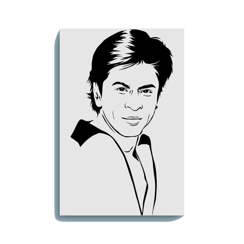 Shah Rukh Khan Canvas DIY Painting – Glow in the Dark Kit for Bollywood Fans | Eazy Arts DIY Art Set with Brushes, Glow Paint & Black Paint (Blue/Cyan/Green Glow Options) - GID-FAN-013
