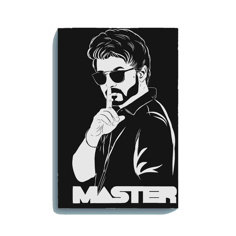 Vijay Master Poster Style Canvas DIY Painting – Glow in the Dark Kit for Thalapathy Fans | Eazy Arts DIY Art Set with Brushes, Glow Paint & Black Paint (Blue/Cyan/Green Glow Options) - GID-FAN-015