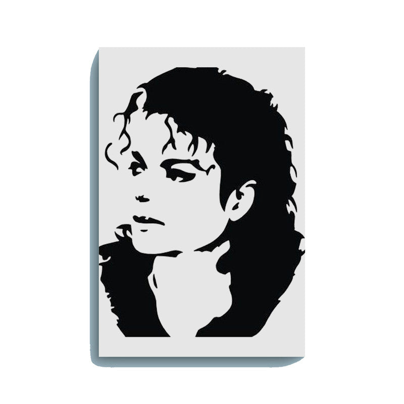 Michael Jackson Portrait Canvas DIY Painting – Glow in the Dark Kit for MJ Fans | Eazy Arts DIY Art Set with Brushes, Glow Paint & Black Paint (Blue/Cyan/Green Glow Options) - GID-FAN-016