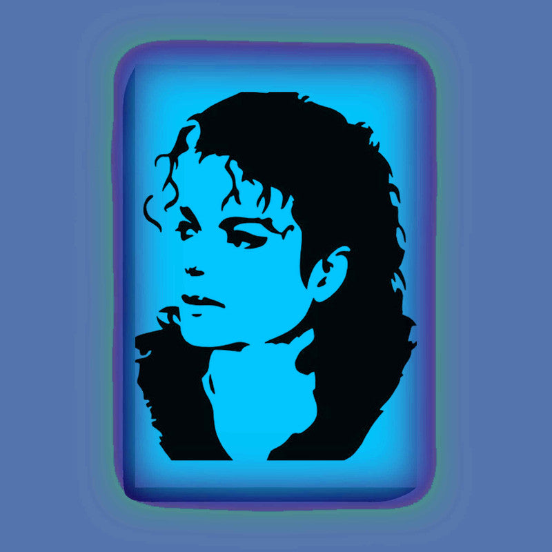 Michael Jackson Portrait Canvas DIY Painting – Glow in the Dark Kit for MJ Fans | Eazy Arts DIY Art Set with Brushes, Glow Paint & Black Paint (Blue/Cyan/Green Glow Options) - 25 X 38 CM / Blue / Without Frames - GID-FAN-016-1
