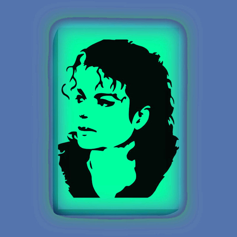 Michael Jackson Portrait Canvas DIY Painting – Glow in the Dark Kit for MJ Fans | Eazy Arts DIY Art Set with Brushes, Glow Paint & Black Paint (Blue/Cyan/Green Glow Options) - 28 X 42 CM / Cyan / Without Frames - GID-FAN-016-11