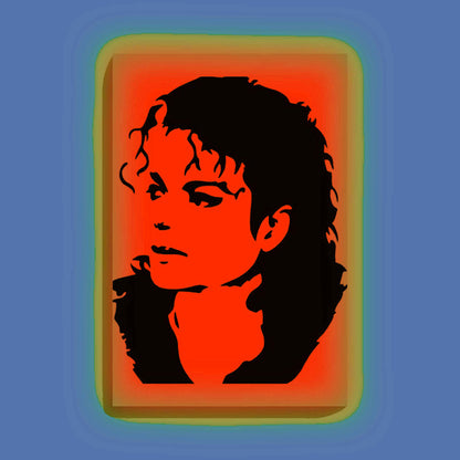 Michael Jackson Portrait Canvas DIY Painting – Glow in the Dark Kit for MJ Fans | Eazy Arts DIY Art Set with Brushes, Glow Paint & Black Paint (Blue/Cyan/Green Glow Options) - 28 X 42 CM / Orange / Without Frames - GID-FAN-016-15
