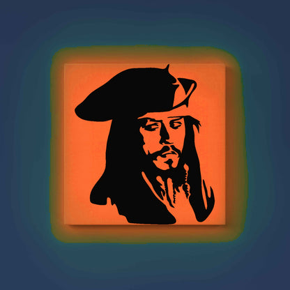 Jack Sparrow Pirate Portrait Canvas DIY Painting – Glow in the Dark Art Kit for Johnny Depp Fans | Eazy Arts Paint Set with Glow Colors & Brushes - 30 X 30 CM / Orange / Without Frames - GID-FAN-020-15