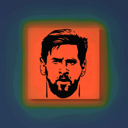 Lionel Messi Glow in the Dark Painting Kit – DIY Canvas Art for Football Fans | Eazy Arts Paint Set with Brushes & Glow Paint - 30 X 30 CM / Orange / Without Frames - GID-FAN-022-15