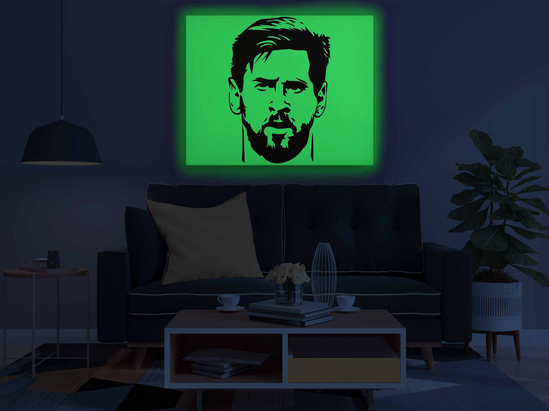 Lionel Messi Glow in the Dark Painting Kit – DIY Canvas Art for Football Fans | Eazy Arts Paint Set with Brushes & Glow Paint - GID-FAN-022