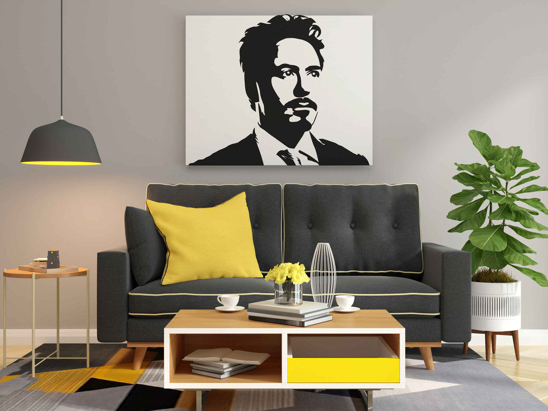 Robert Downey Jr. Glow in the Dark DIY Painting Kit – Iconic Iron Man Style Canvas Art for Marvel Fans | Eazy Arts Paint Set - GID-FAN-023