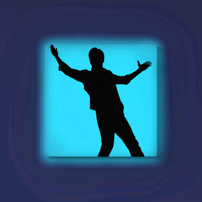 Shah Rukh Khan Signature Pose Glow in the Dark DIY Painting Kit – Iconic Bollywood Fan Art | Paint Set by Eazy Arts - 25 X 25 CM / Blue / Without Frames - GID-FAN-024-1