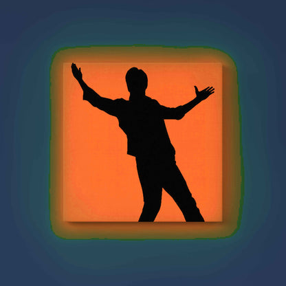 Shah Rukh Khan Signature Pose Glow in the Dark DIY Painting Kit – Iconic Bollywood Fan Art | Paint Set by Eazy Arts - 30 X 30 CM / Orange / Without Frames - GID-FAN-024-15