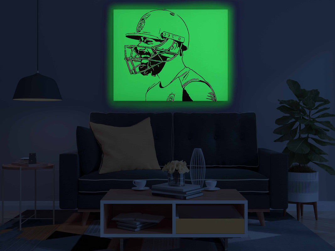 Virat Kohli Glow in the Dark DIY Painting Kit – Cricket Fan Art for Team India Supporters | Paint Set by Eazy Arts - GID-FAN-025