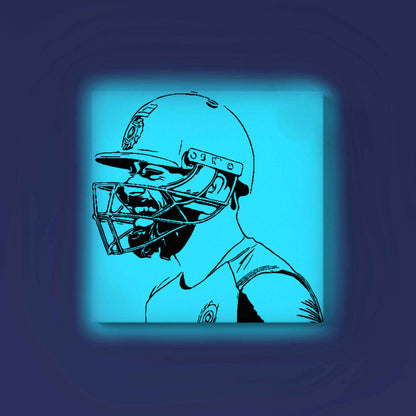 Virat Kohli Glow in the Dark DIY Painting Kit – Cricket Fan Art for Team India Supporters | Paint Set by Eazy Arts - 25 X 25 CM / Blue / Without Frames - GID-FAN-025-1