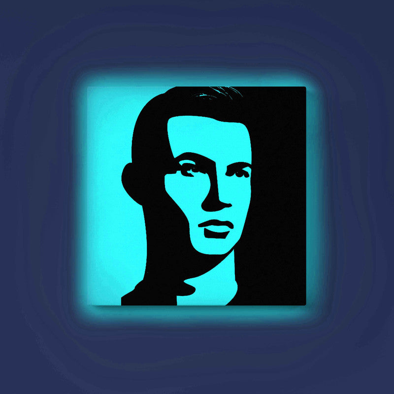 Cristiano Ronaldo Glow in the Dark DIY Painting Kit – Football Wall Art for CR7 Fans | Paint Set by Eazy Arts - 25 X 25 CM / Blue / Without Frames - GID-FAN-026-1