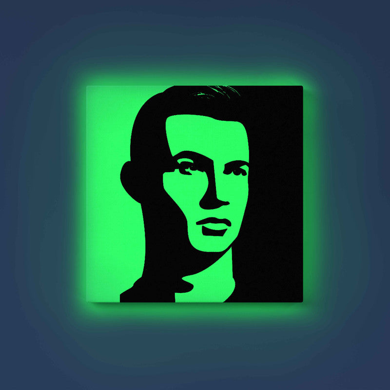 Cristiano Ronaldo Glow in the Dark DIY Painting Kit – Football Wall Art for CR7 Fans | Paint Set by Eazy Arts - 30 X 30 CM / Green / Without Frames - GID-FAN-026-13