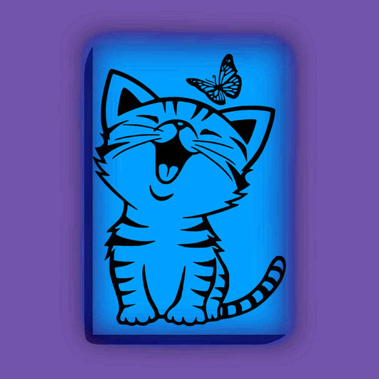 Cute Kitten with Butterfly Glow in the Dark Painting Kit – DIY Animal Art for Kids | Eazy Arts - Image 2 - GID-KID-006