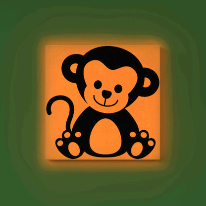 Baby Monkey Glow in the Dark Painting Kit – DIY Canvas Art for Kids & Jungle Animal Lovers | Eazy Arts - Image 10 - GID-KID-014