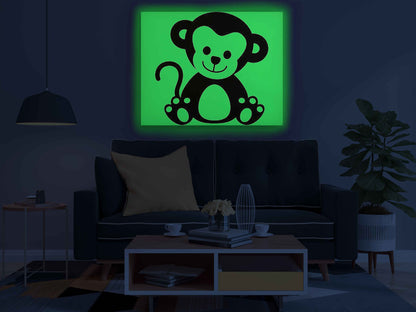 Baby Monkey Glow in the Dark Painting Kit – DIY Canvas Art for Kids & Jungle Animal Lovers | Eazy Arts - Image 2 - GID-KID-014