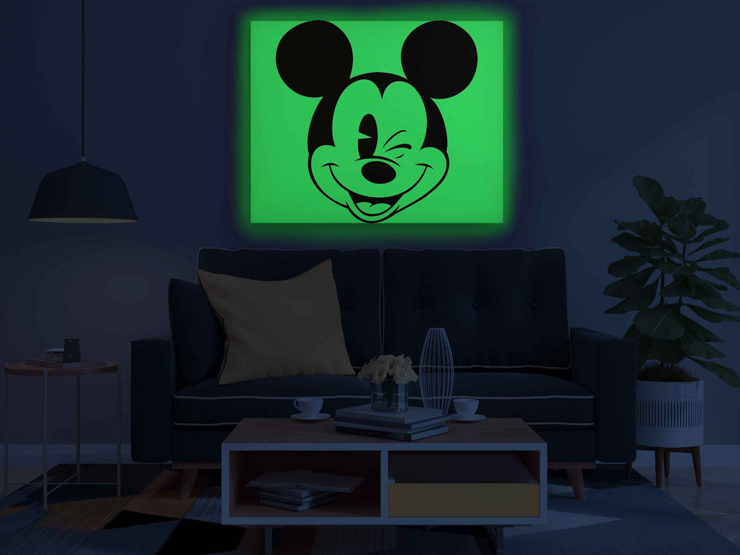 Mickey Mouse Glow in the Dark Painting Kit – Iconic Winking Face DIY Art for Kids | Eazy Arts - Image 4 - GID-KID-019