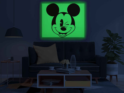 Mickey Mouse Glow in the Dark Painting Kit – Iconic Winking Face DIY Art for Kids | Eazy Arts - Image 4 - GID-KID-019