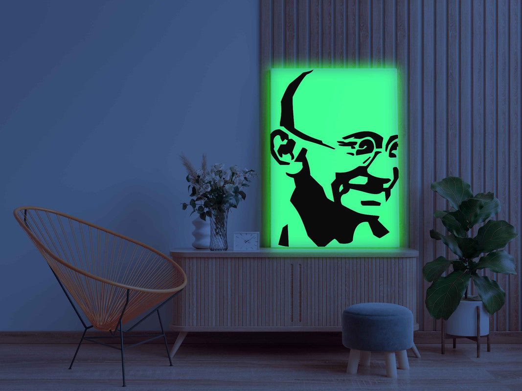 Mahatma Gandhi Glow in the Dark Painting Kit – DIY Inspirational Freedom Leader Wall Art | Eazy Arts - Image 4 - GID-LGD-003