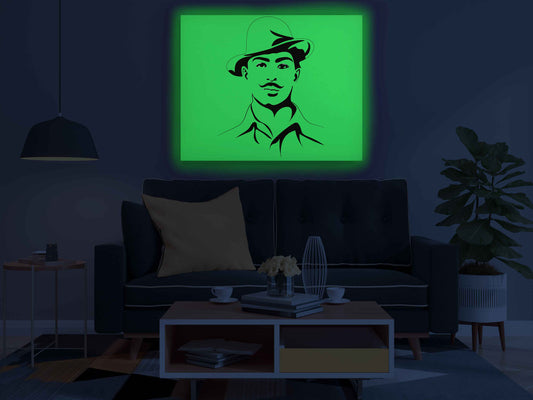 Bhagat Singh Glow in the Dark Painting Kit – DIY Revolutionary Freedom Fighter Wall Art | Eazy Arts - Image 2 - GID-LGD-007