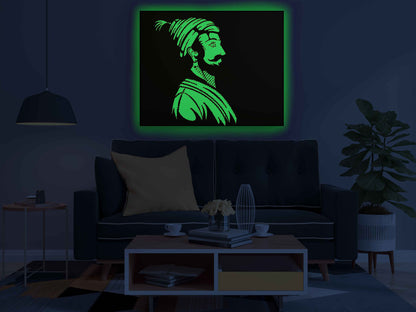 Chhatrapati Shivaji Maharaj Profile Glow in the Dark Painting Kit – DIY Maratha Warrior Wall Art | Eazy Arts - Image 4 - GID-LGD-008
