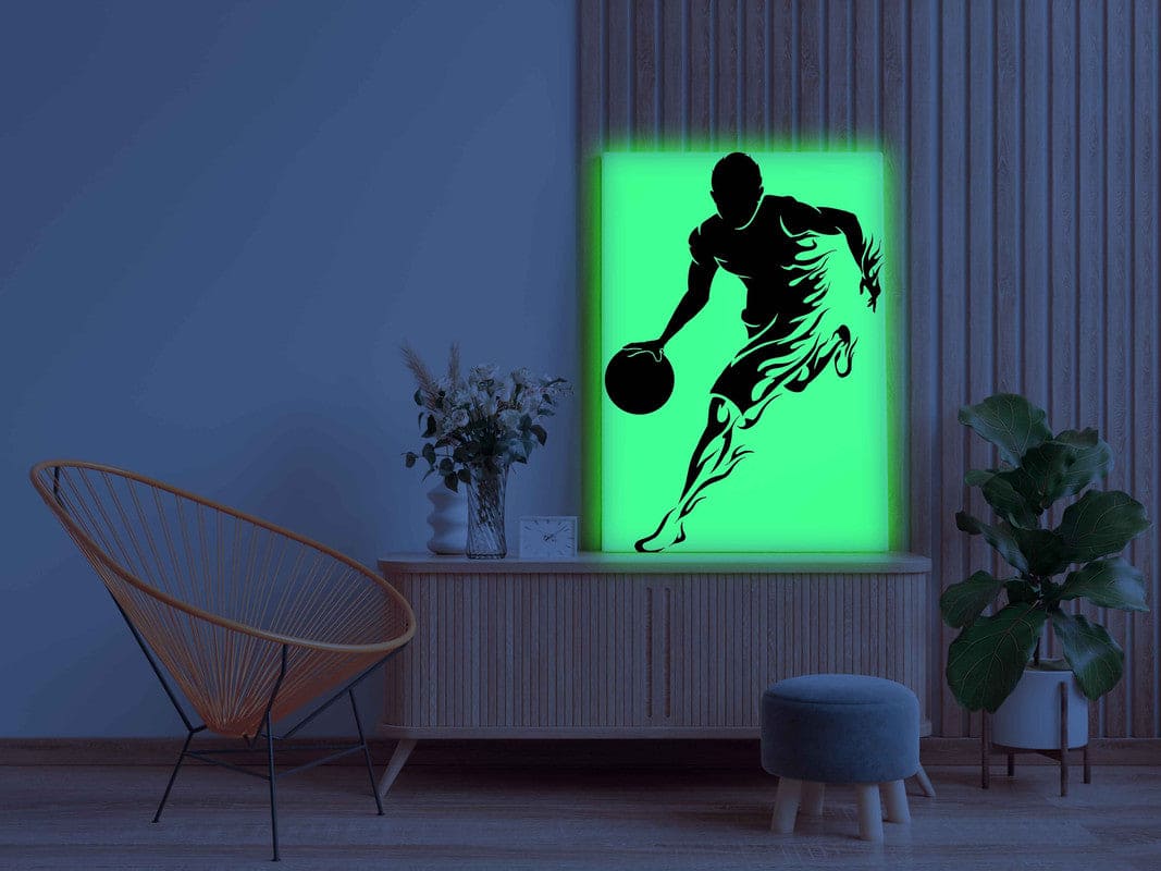 Basketball Player Glow in the Dark Painting Kit – Dynamic DIY Canvas for Sports Lovers | Eazy Arts - Image 2 - GID-OTR-001