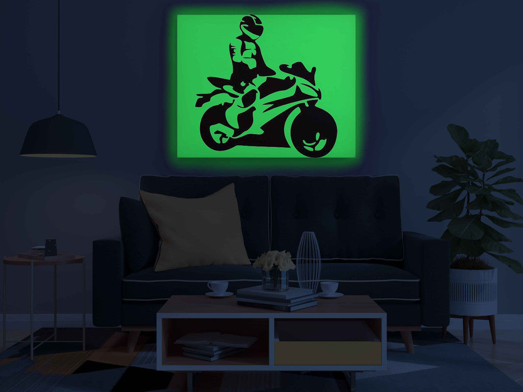 Biker Glow in the Dark Painting Kit – DIY Motorcycle Wall Art | Eazy Arts - Image 2 - GID-OTR-004