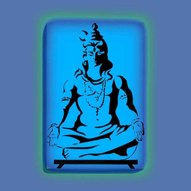 Glow in the Dark Shiva DIY Painting Kit – Peaceful Bholenath Wall Art for Home & Gifting | Eazy Arts – front view (Blue glow color)