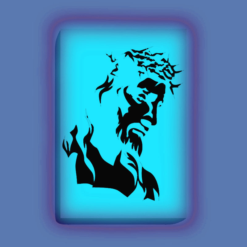 Glow in the Dark Jesus Christ Painting Kit – front view (Blue glow color)